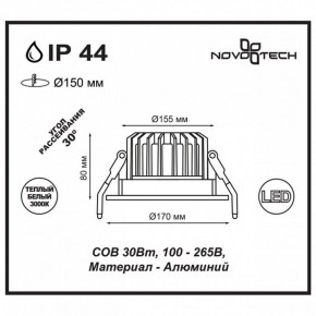 Встраиваемый светильник Novotech Drum 357604 в Ижевске - izhevsk.ok-mebel.com | фото 3