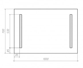 Зеркало Good Light 2-100 с подсветкой Домино (GL7016Z) в Ижевске - izhevsk.ok-mebel.com | фото 3